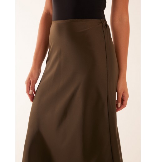 Satin Bias Midi Skirt