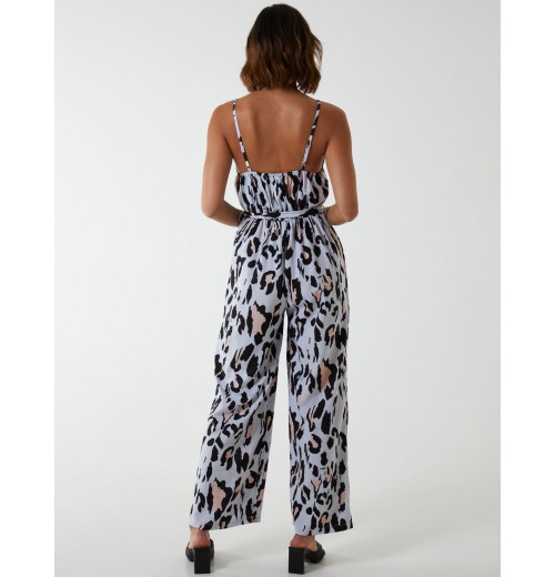 Leopard Belted Jumpsuit