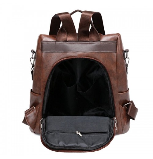 Leather Travel Backpack Anti Theft